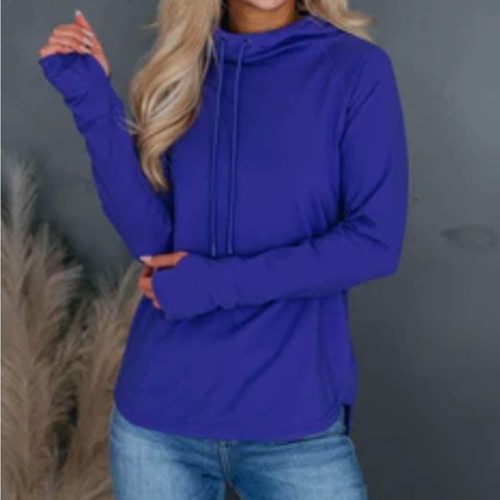Women’s active hoodie, indigo color